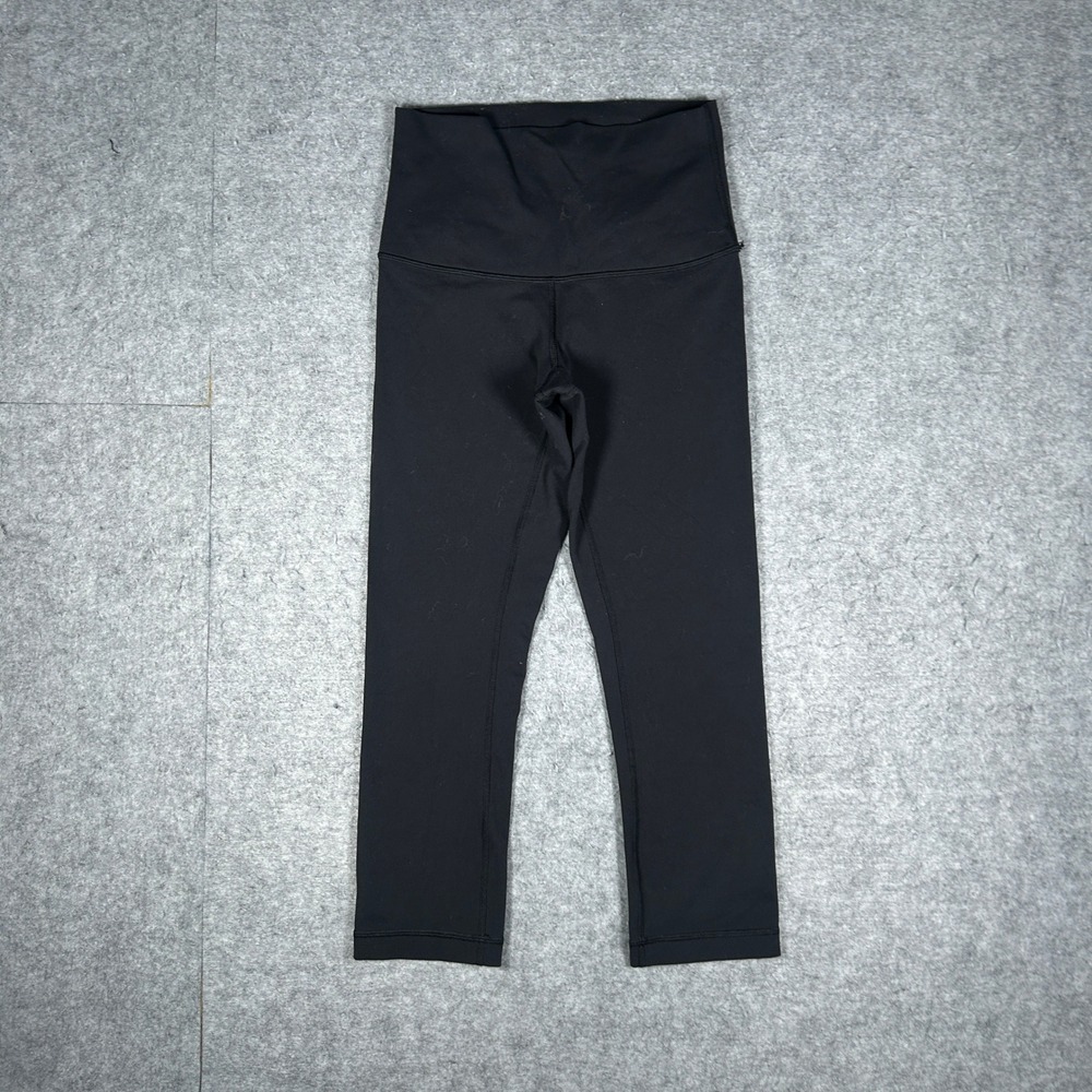 Lululemon Leggings Women 6 Black Wunder Under Crop High Rise Yoga Athletic Gym